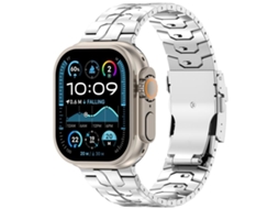 Bracelete para Apple Watch 42/41/40/38mm Liga de Titânio com Fecho de Segurança Removível Prateada XIAOMOYU