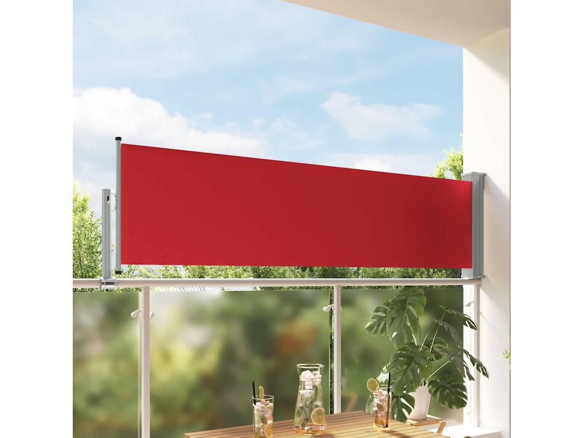 Vidaxl Toldo Lateral Retrátil Para Pátio 80x300 Cm Vermelho