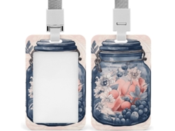 Porta Crachá Em Formato De Pote Pêssego, Com Cordão Vertical, Estojo De Plástico Impermeável Cartões, Ideal
