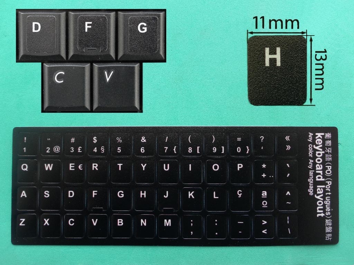 Autocolantes para Teclados Portátil Notebook & Desktop Pt Preto