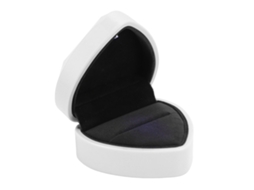 Caixa De Anel Coração Com Luz Led Luxuosa Elegante Inovadora Para Proposta De Casamento Aniversário Dia De São Valentim Branco