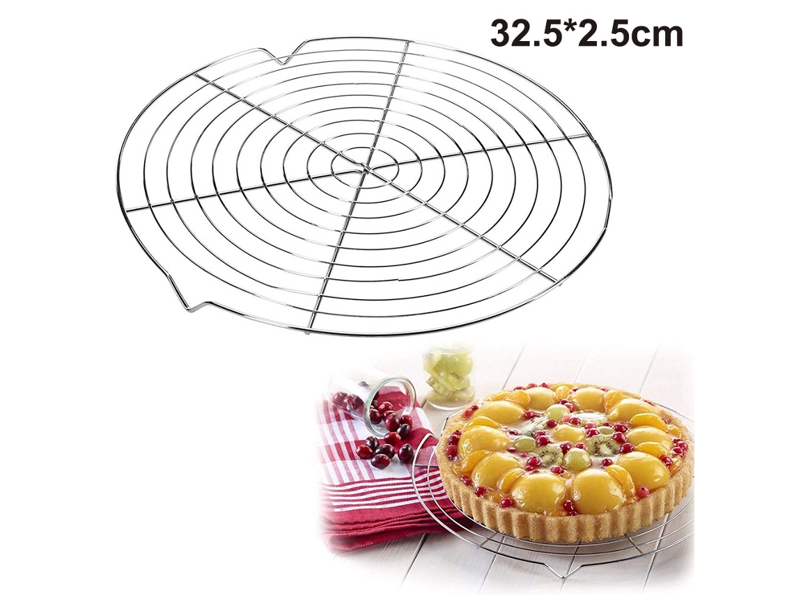 Grelha Redonda Para Bolo E Pão 32,5 Cm, Rede Para Resfriamento Uniforme E Rápido De Bolos E Pães