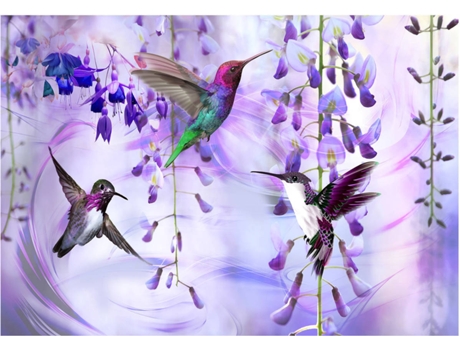 Papel de Parede ARTGEIST Flying Hummingbirds Lilás (100x70 cm)