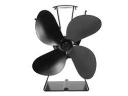 Ventilador de Lareira Termoelétrico 4 Lâminas, Preto | S/MARCA
