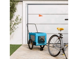 Vidaxl Reboque De Bicicleta P/ Animais Tecido Oxford/ferro Azul/preto