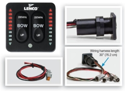 Interruptor LENCO Electric Trim Tab Switch Kit For Single Actuator Led Indicator Preto