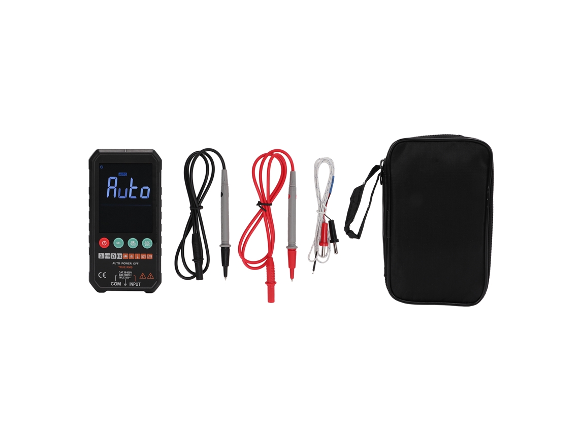 Yuru multímetro Digital Inteligente Fy107c 1000v Portátil Tester de Tensão Resistência Ca Cc com Lcd Retroiluminado
