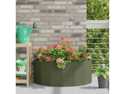 Vidaxl Floreira Verde Oliva 90 X 45 X 35 Cm Aço