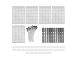 Kit de Fabricação de Velas Diy 260 Peças Mechas de Algodão 15cm com Suportes e Adesivos S/MARCA