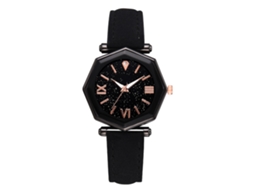Relógio de Pulso Feminino Quartzo com Pulseira de Couro Pu Estilo Simples Moda