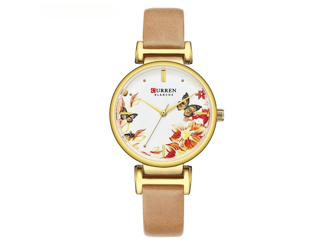 Relógio Lurelia, Feminino, Couro, Dourado, Moderno