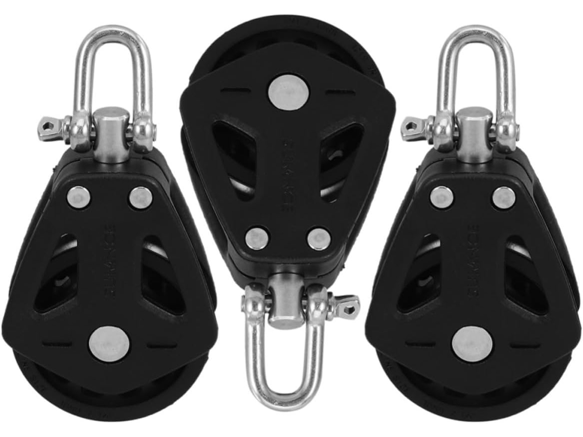 Conjunto De 3 Polias De Nylon E Aço Inoxidável Para Cabos E Cordas, Adequadas Para Barcos, Com Função