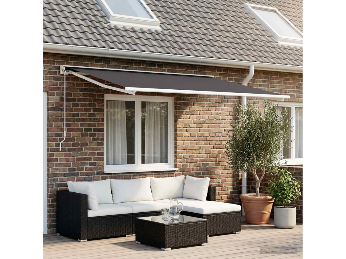 Vidaxl Tecido De Substituição Para Toldo Antracite 400 X 200 Cm