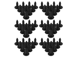 Clipes De Montagem De Carro Em Nylon Preto De 9 Mm Com Mecanismo De Pino De Pressão (100 Unidades)