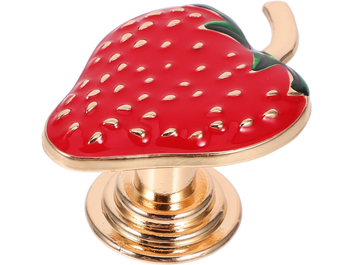 Puxador Decorativo Em Forma De Morango, Em Liga De Zinco Vermelho Lurrose, Com Pega Confortável Para Cozinha