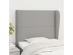 Vidaxl Cabeceira De Cama C/ Abas Tecido 93x23x118/128cm Cinzento-claro