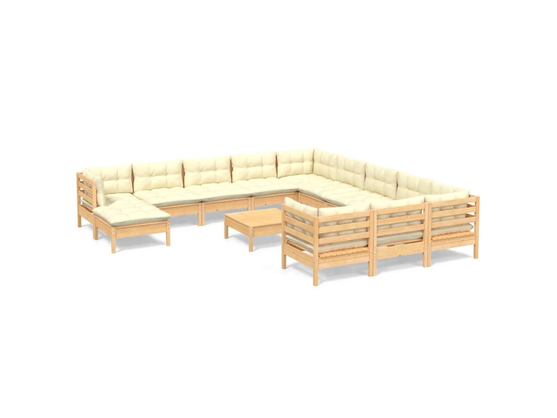 Garden Lounge Set, Garden Lounge Sets Vidaxl Creme Madeira De Pinho (n/a)