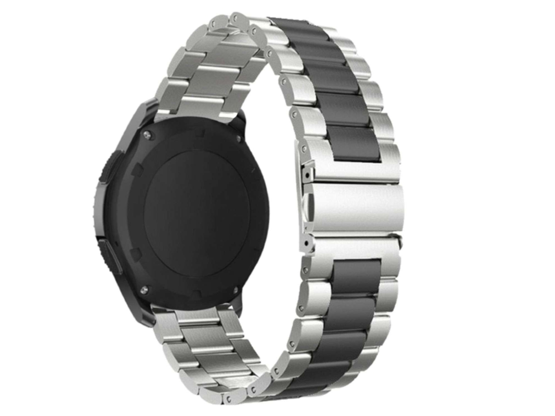 Bracelete Aço Inoxidável Adaptável Cinzento e Preto para Ticwatch Pro