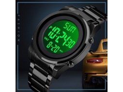 Lurelia Relógio Digital Masculino, Movimento De Quartzo, Visor Digital, Luminoso, 40mm, 6mm, Aço Inoxidável, Resistente À Água 30m, Preto