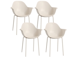 Conjunto De 4 Cadeiras De Jardim Empilháveis Com Encosto E Braços, Cadeiras De Varanda, Cadeira De Jantar Para Jardim Até 120 Kg, Cinza Btforus