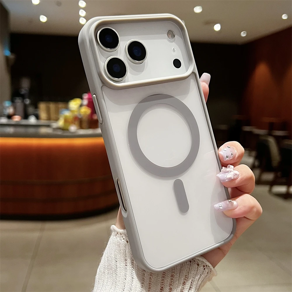(cinza, Iphone 17) Capa Ultrafina E Resistente A Impactos, Hipoalergênica E Compatível Com Carregamento Sem Fio Magnético.