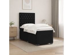 Vidaxl Cama Box Spring Com Colchão Preto 90 X 190 Cm Veludo