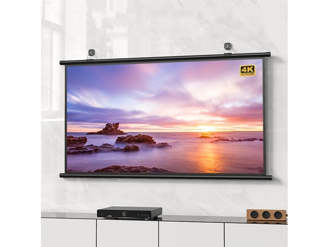 Tela de Projeção 30'' 16:9 4:3 Portátil, para Uso Doméstico e Externo