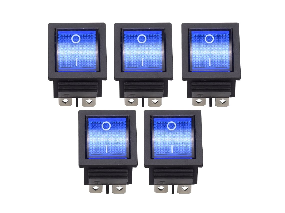 Interruptor Basculante Azul 6 Pinos com Luz