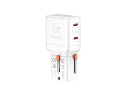Adaptador De Viagem Universal 4smarts Nomad Pocket Gan 65w, Branco