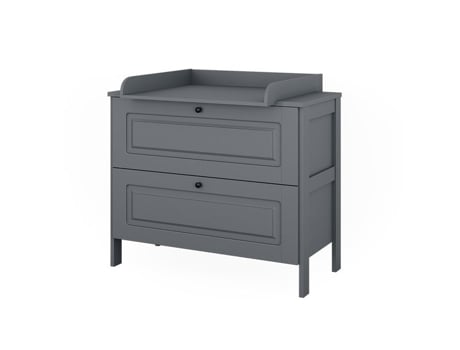 Commode À Langer Ajaton, 108x98cm Com 2 Gavetas, Cinza, Vitalispa