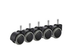 Pacote com 5 rodízios resistentes para cadeiras de escritório da Ikea. Rodas de reposição macias Slowmoose (10 mm x 22 mm).