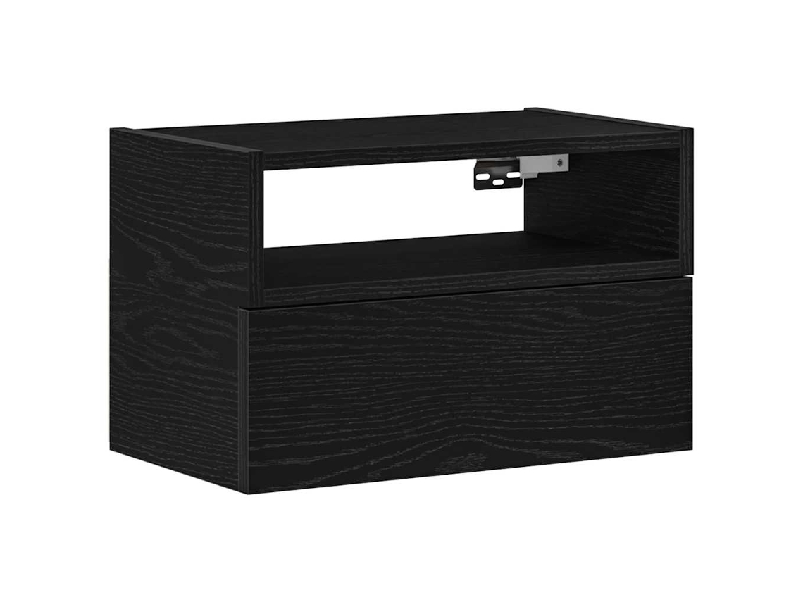 Wall-mounted Bedside Cabinet, Wall-mounted Bedside Cabinets Vidaxl Preto Madeira Processada (n/a)