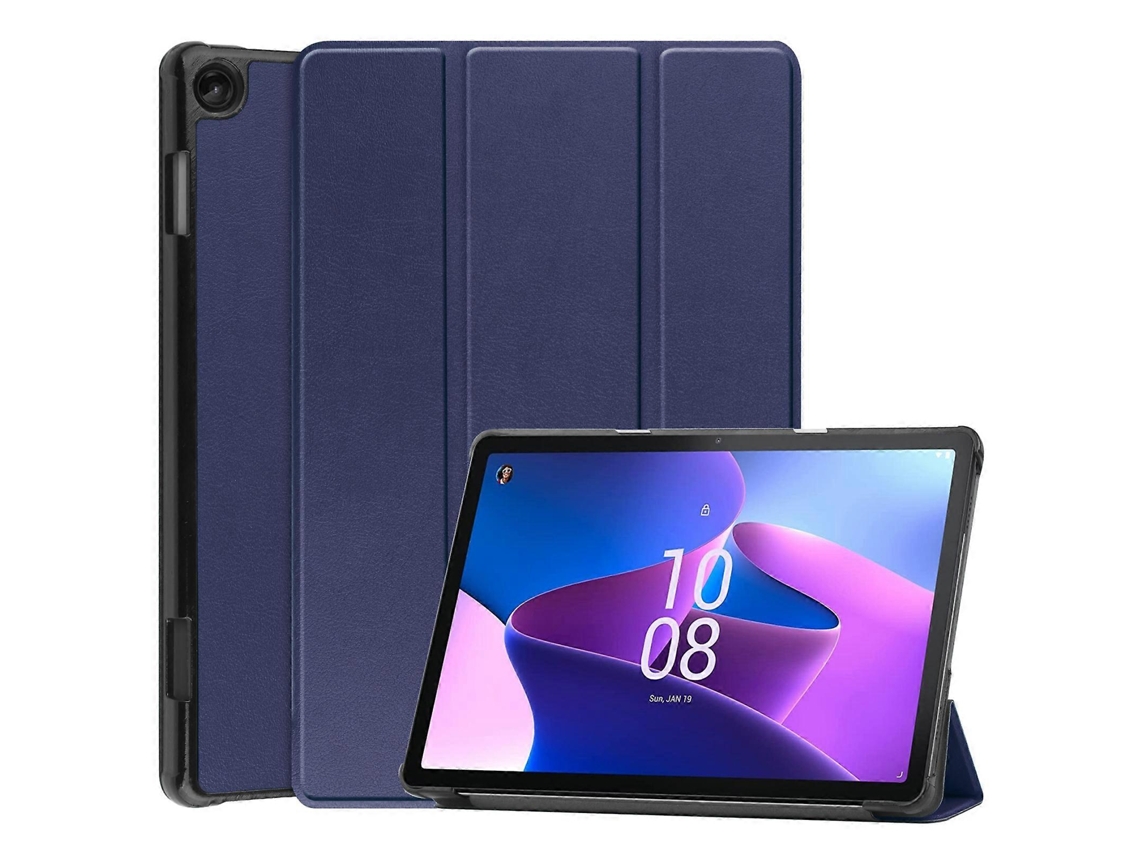Capa De Couro Inteligente Com Suporte Triplo Para Tablet Lenovo Tab M10 3ª Geração / Tb328fu Custer Pure Color.