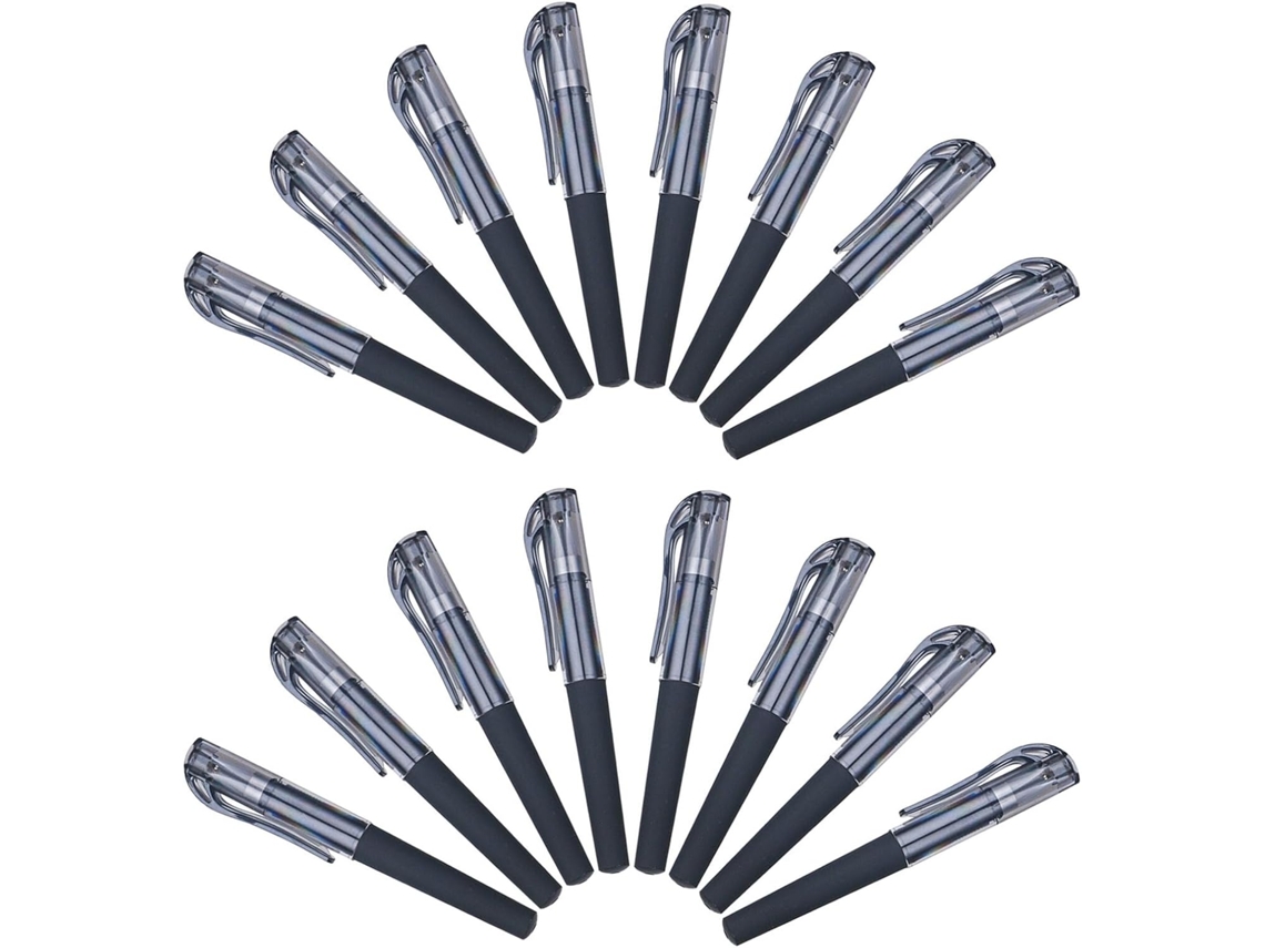 Pacote com 50 Canetas de Gel Pretas Escrita Suave, Ideais para Uso Escolar, Tampa e Ponta Fina, Perfeitas Anot