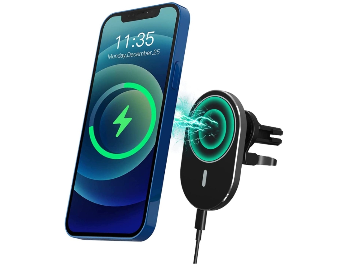 Carregador Sem Carro para iPhone 12 Pro/10/12 Pro Max/12/12 Mini/7 YIZHOOD Magnética Preto