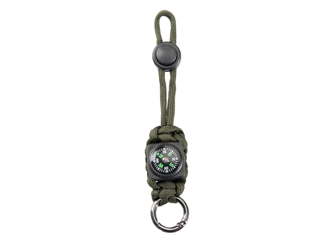 Pulseira de paracord com bússola, mosquetão, chaveiro, resistente, para atividades ao ar livre STELASPLEN