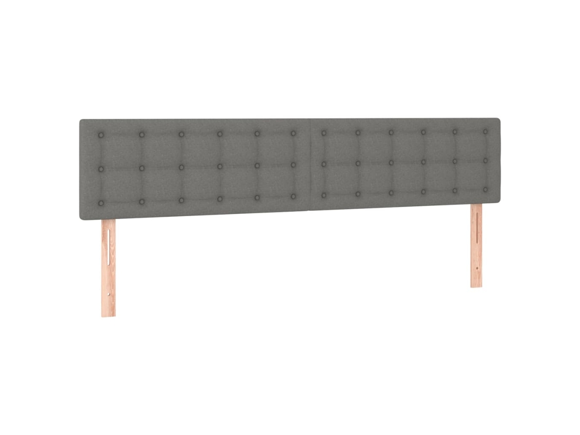 Cabeceira de Cama 2 Pcs em Tecido 90x5x78/88 cm Cinzento Escuro MAISON EXCLUSIVE