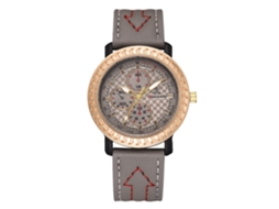 Relógio masculino clássico casual analógico de quartzo com pulseira de couro PU, cinza