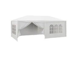 Marquese do Gazebo com Paredes Laterais Removíveis, Portas e Janelas 6x3m Branco S/MARCA