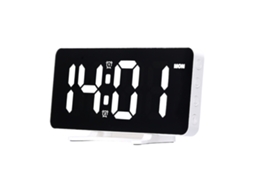 Relógio despertador digital LED 6.7 polegadas com ajuste de brilho e volume USB S/MARCA