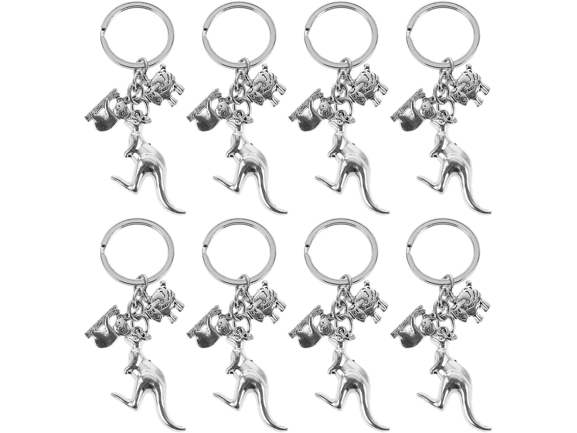 Conjunto de 8 Chaveiros em Formato de Animais GOKOCO para Chaves