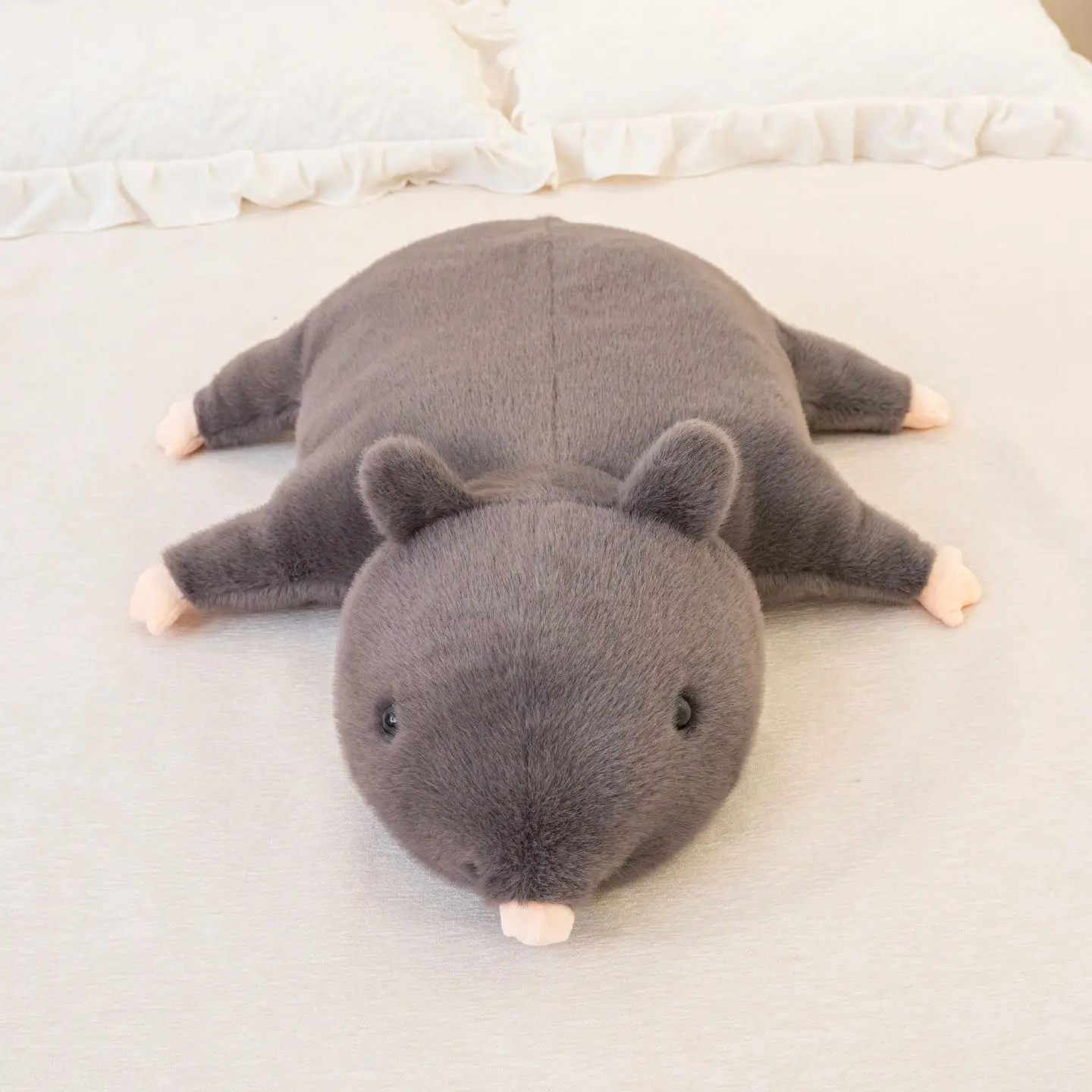 Lindo Rato de Pelúcia Deitado, Animal da Floresta MDUG (preto, 35 Cm)