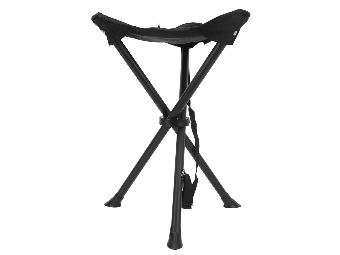 Banqueta Tripé Dobrável Com Capacidade De Carga De 200 Kg, Antiderrapante, Portátil, Ideal Para Pesca, Camping E Piquenique Ao Ar Livre, Na Cor Preta.
