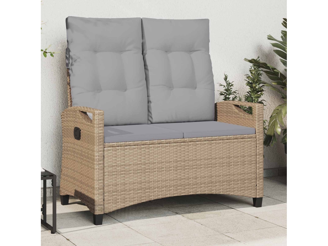 Vidaxl Banco De Jardim Bege E Cinza Claro 105 X 60 X 112 Cm