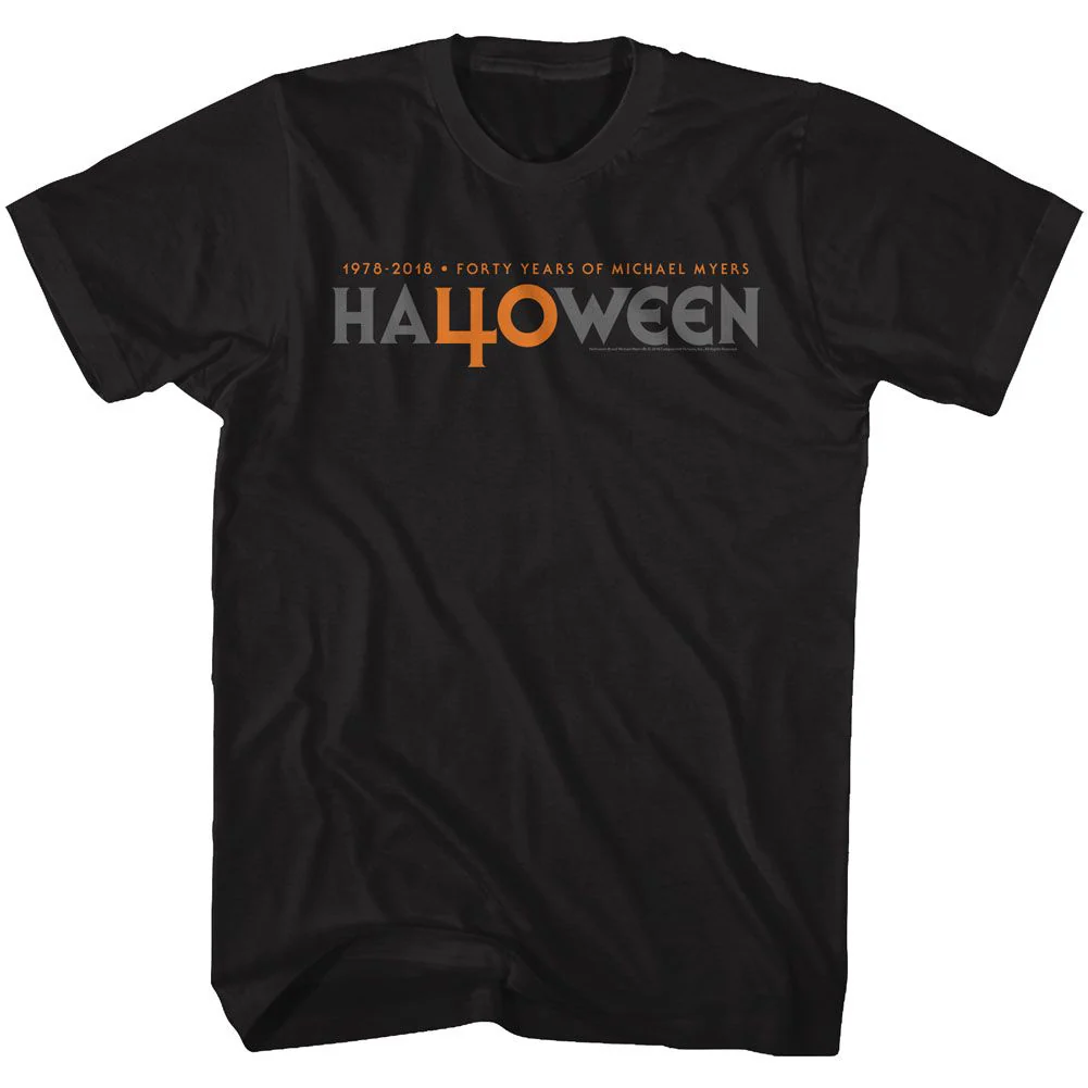 Unisex Adult T-shirt Rockinstone Halloween 40 Years Black Sizes