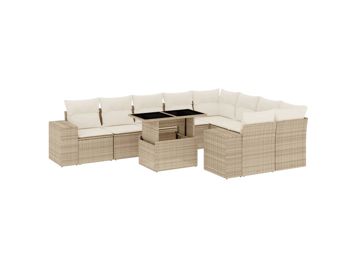 Garden Sofa Set, Garden Sofa Sets Vidaxl Bege Rattan / Vime (n/a)