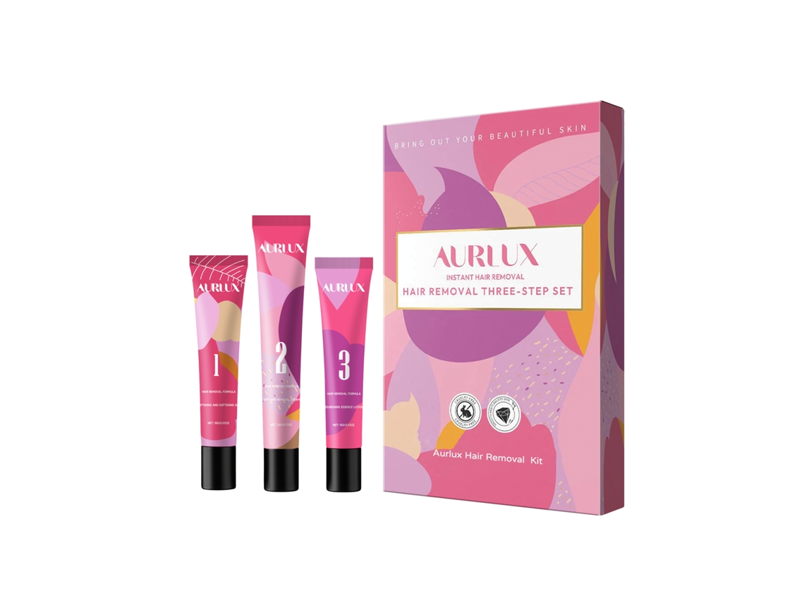 Kit Remoção Cabelo 3 Passos Fácil Rápido