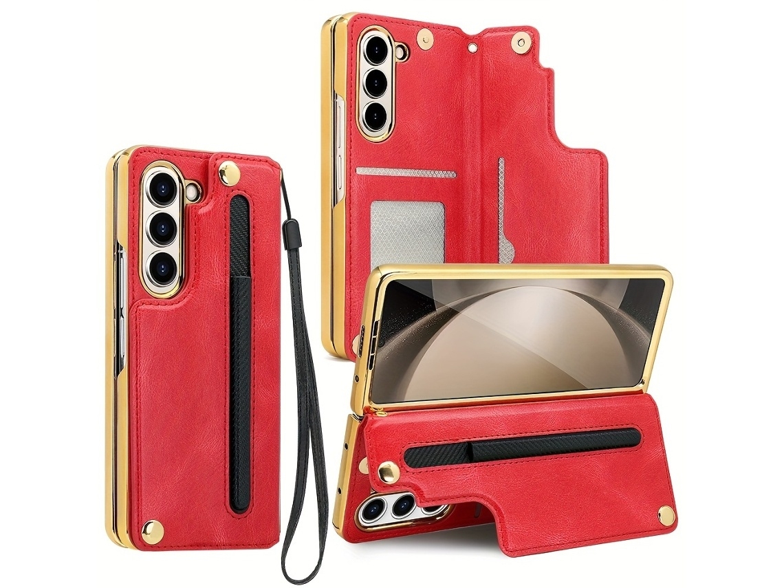 Lurelia Capa Para Samsung Galaxy Fold5 Roja, Suporte Integrado, Com Design Funcional, Proteção E Utilização Prática