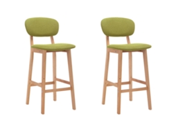 Vidaxl Bancos De Bar 2 Pcs Tecido Verde