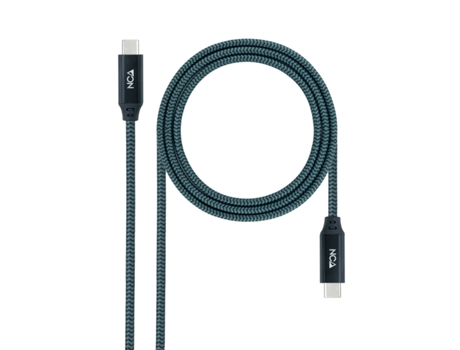 Cabo Nanocable USB 3.2 10.01.4300-COMB/ USB Type-C Macho - USB Type-C Macho/ 50cm/ Cinza e Preto